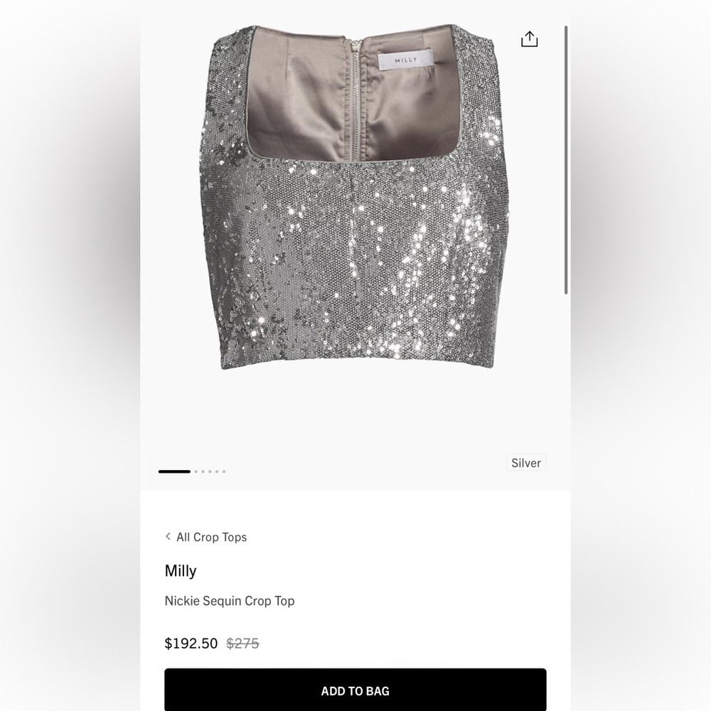 Milly sequin crop top- brand new with tags